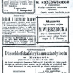 Blok reklamowy w ukazuj¦ůcym si¦Ö na ziemi sanockiej i_przemyskiej czasopi+Ťmie Echo z nad Sanu z 1885 roku