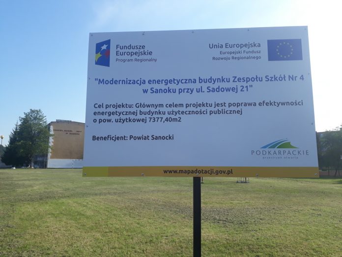 Trwa termomodernizacja budynku Zespołu Szkół nr 4 w Sanoku