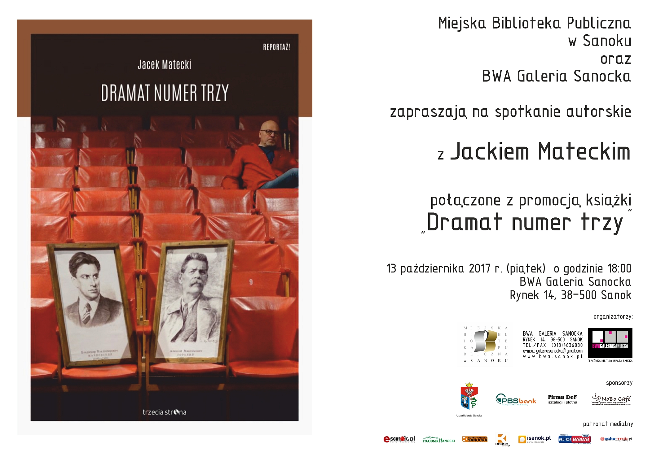 Spotkanie z Jackiem Mateckim, promocja książki „Dramat numer trzy”