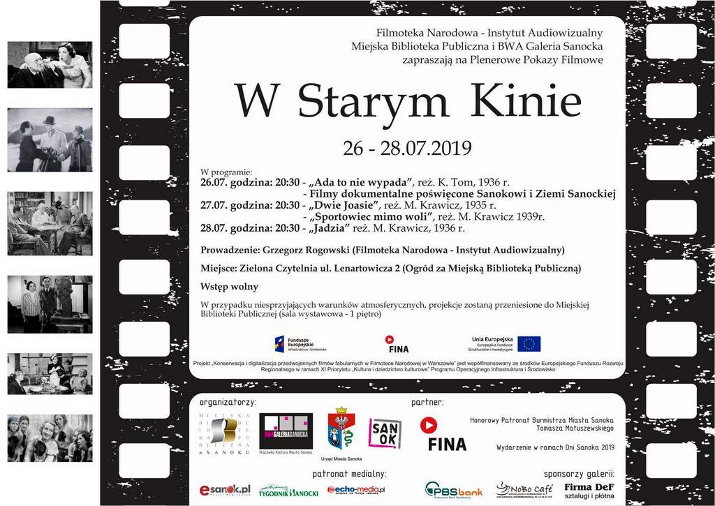 Plenerowe Pokazy Filmowe W Starym Kinie 26-27-28.07.2019