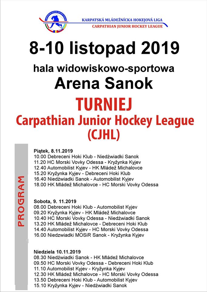 Turniej Karpackiej Ligi Hokeja U-14 - harmonogram