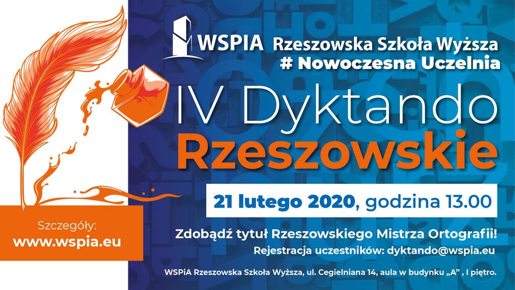 WSPiA zaprasza na IV Dyktando Rzeszowskie
