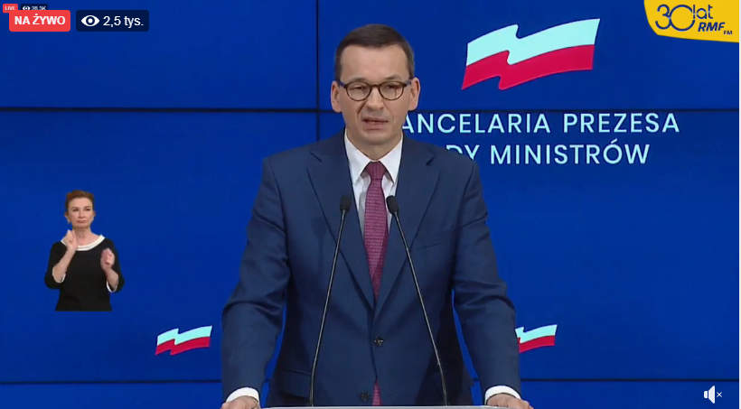 Premier Mateusz Morawiecki deklaruje pomoc dla przedsiębiorców, którzy ucierpią w związku z zamknięciem cmentarzy
