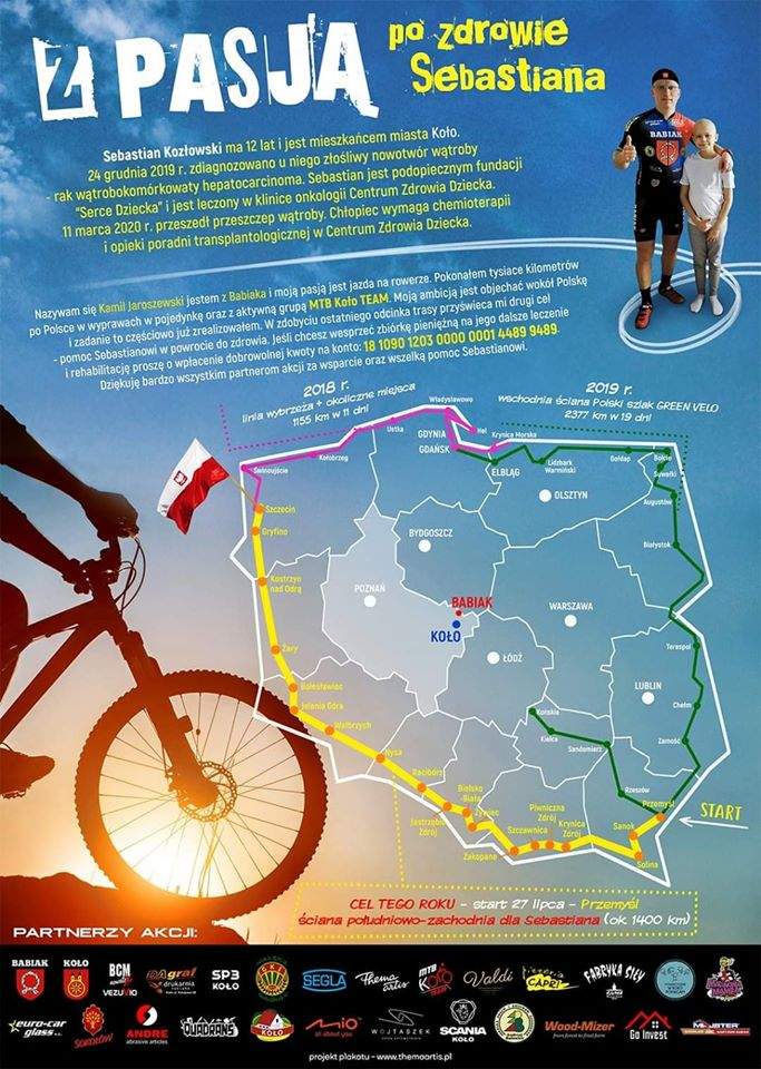 Projekt okrążenia Polski na rowerze „Z pasją po zdrowie dla Sebastiana”