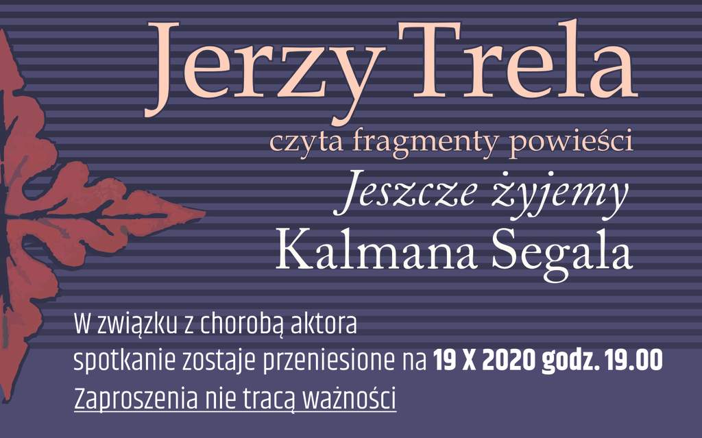 Jerzy Trela czyta fragmenty powieści „Jeszcze żyjemy” Kalmana Segala