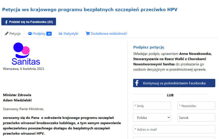 Bezpłatne szczepienia przeciwko HPV – podpisz petycję