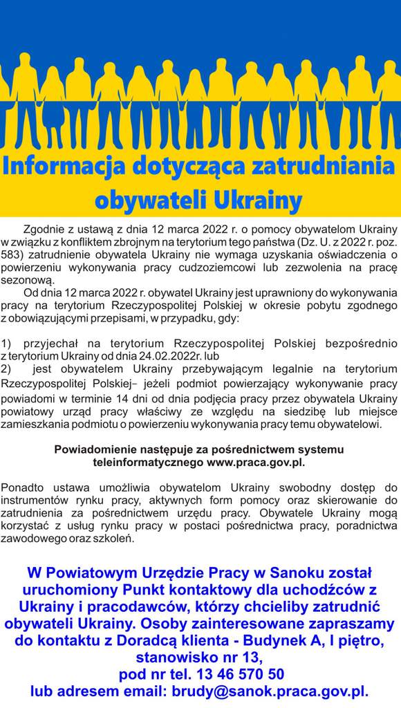 Zatrudnianie obywateli Ukrainy – informacje
