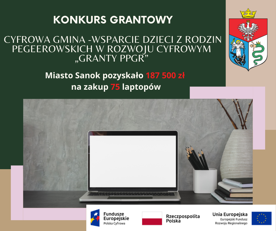 Gmina Miasta Sanoka otrzyma 187 500 zł na zakup 75 laptopów