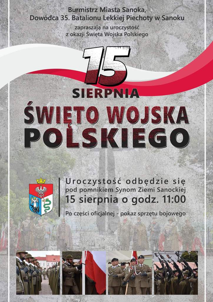 Uroczystości z okazji Święta Wojska Polskiego – zaproszenie
